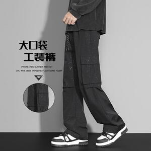 D-A232-HK9557-P40美式黑色工装裤软壳休闲裤男士冲锋裤图片