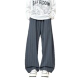 2026年春季新款休闲裤子男蓝灰细条纹弯刀裤美式复古设计HK9652，男装休闲裤，电商A232