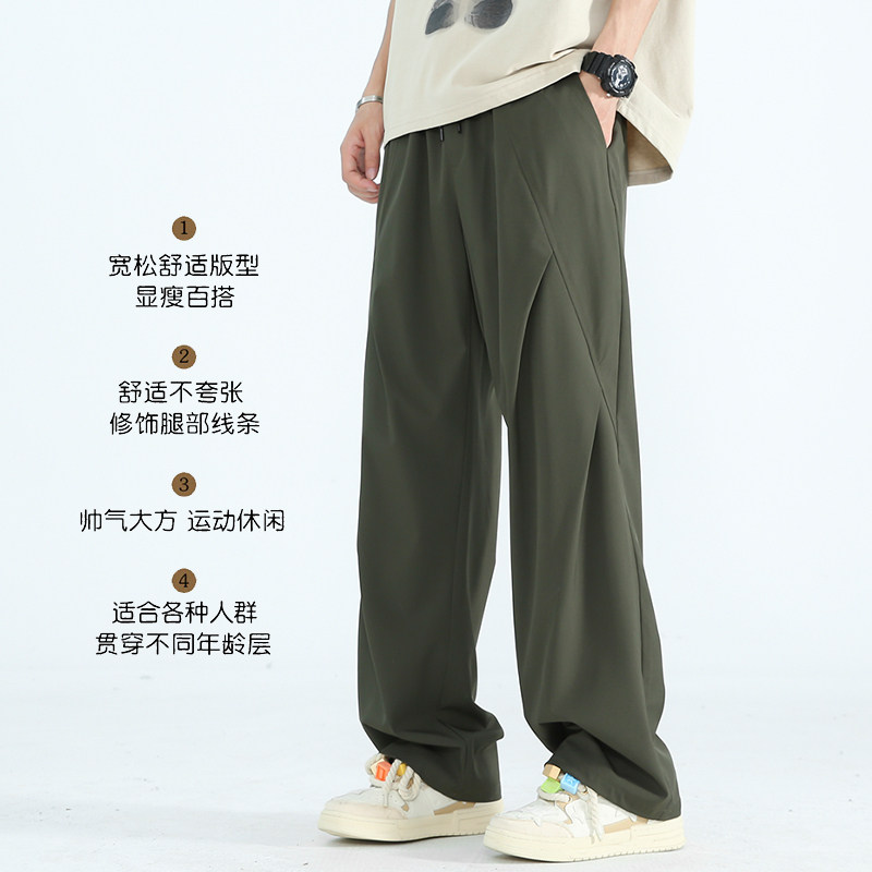 D-A232-HK9506-P35-美式休闲直筒冰丝裤男士阔腿裤宽松工装长裤,男装工装外套,电商A232