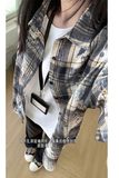抖音/多色系夏短袖衬衫男女同款休闲宽松格子衬衫DC2240-P25，男装T恤，电商A232