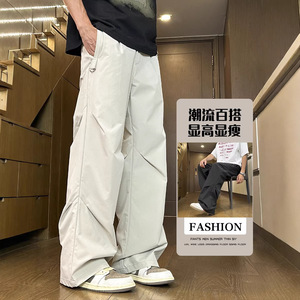 2026年春季新款男士休闲西裤宽松大码直筒工装裤潮流百搭HK9610图片