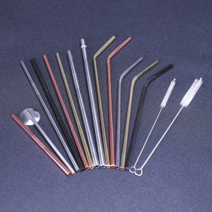 食品级不锈钢吸管 便携朱莉普超长加长 304勺子吸管短吸管粗吸管