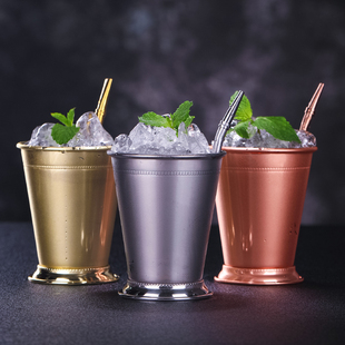 Julep 酒吧传奇 Mint 莫吉托金属鸡尾酒杯 Cup 卷边薄荷朱丽普杯