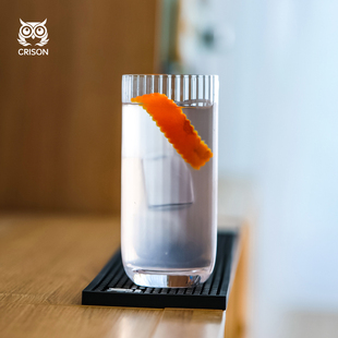 INF03 长饮鸡尾酒杯柯林海波杯 CRISON条纹酒杯水晶玻璃果汁杯日式