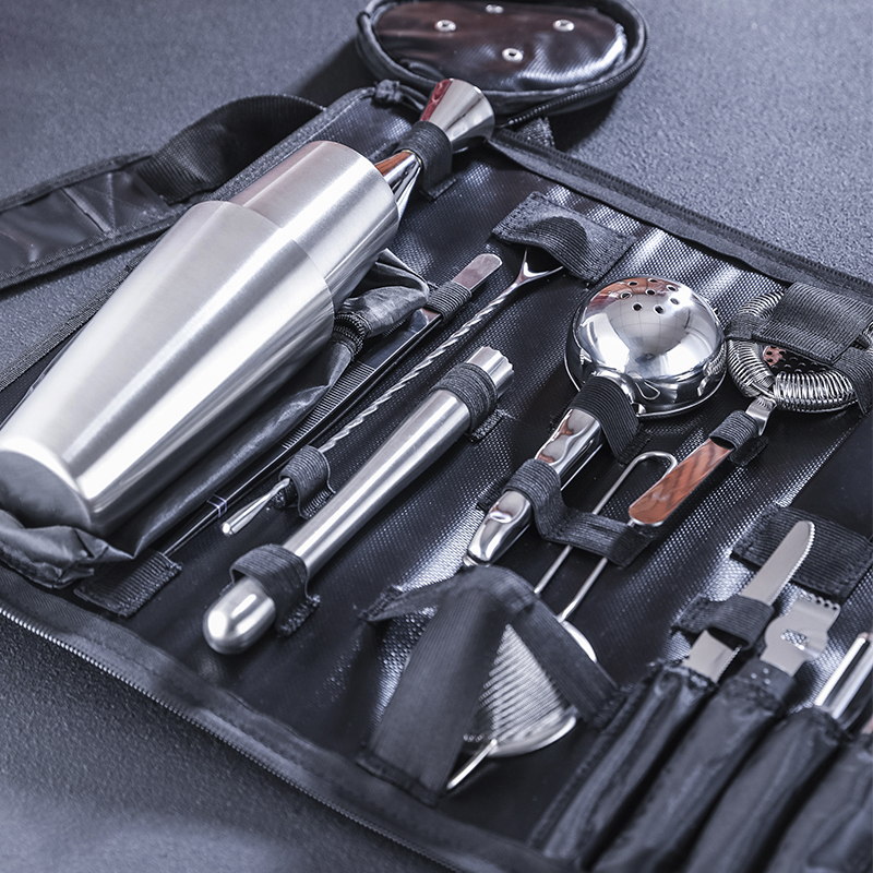 酒吧传奇定制款专业调酒师工具包日式美式摇酒壶工具套装包雪克壶