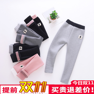 宝宝裤子早春外穿男女童打底裤秋冬薄绒3-4外穿5儿童8一体绒长裤9