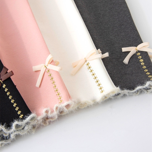 深秋女童裤子2025秋季新款儿童纯棉打底裤春秋宝宝白色配裙子长裤