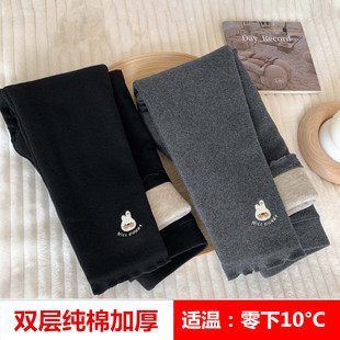 女童蚕丝棉裤冬季外穿大儿童双层夹棉加厚打底裤宝宝一条过冬裤子