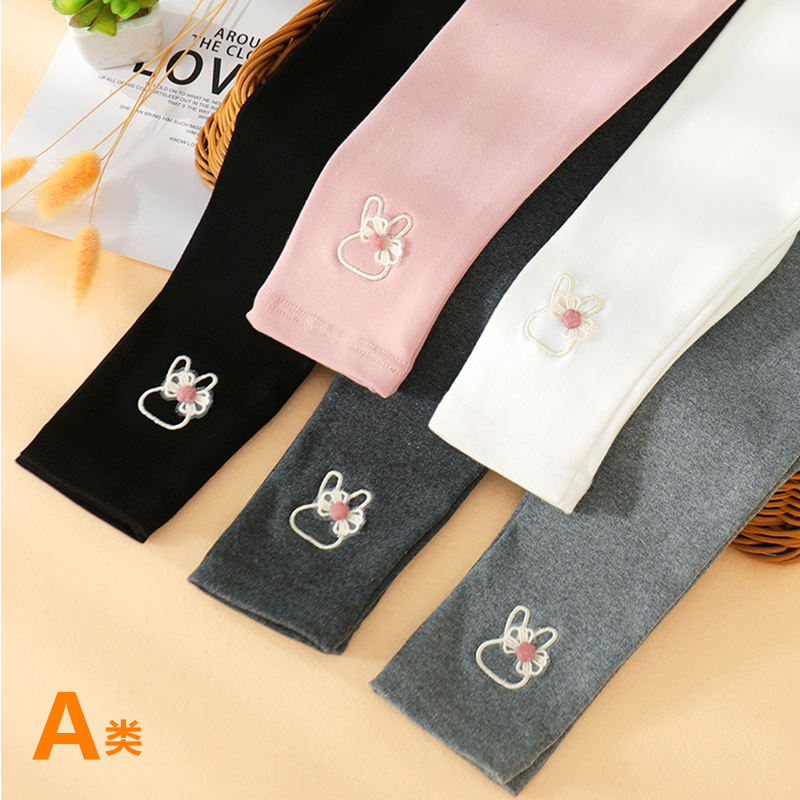 秋季新款女童打底裤春秋纯棉儿童裤子秋冬加绒一体长裤宝宝黑色白