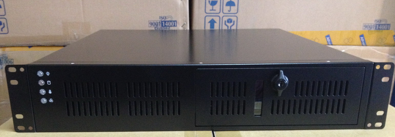 2U黑色工控机机箱  ACP-2010MB含250W电源 上架式支持ATX主板