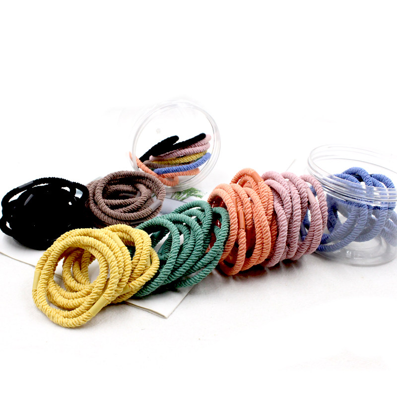 头绳皮套加粗彩色混色简单简约无缝对接发圈耐用高弹力韩版糖果色