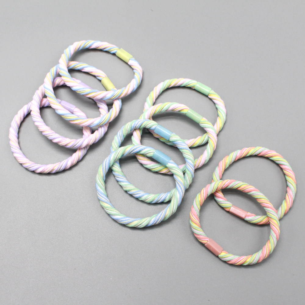高弹力橡皮筋发绳扎高马尾糖果色扭线麻花发绳皮套女简约彩色发饰