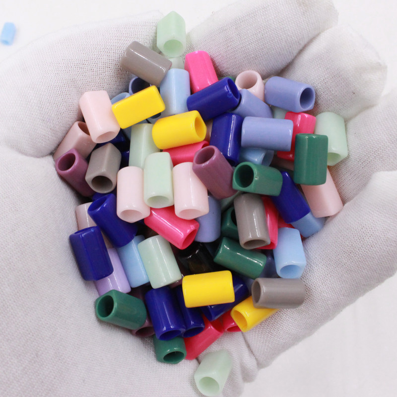 5mm直通孔皮筋对接套管接头自己胶水沾皮筋发圈材料饰品可贴装饰