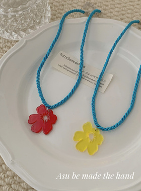 小众花朵项链女锁骨链