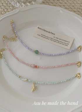 天然石贝壳珠手链女手串