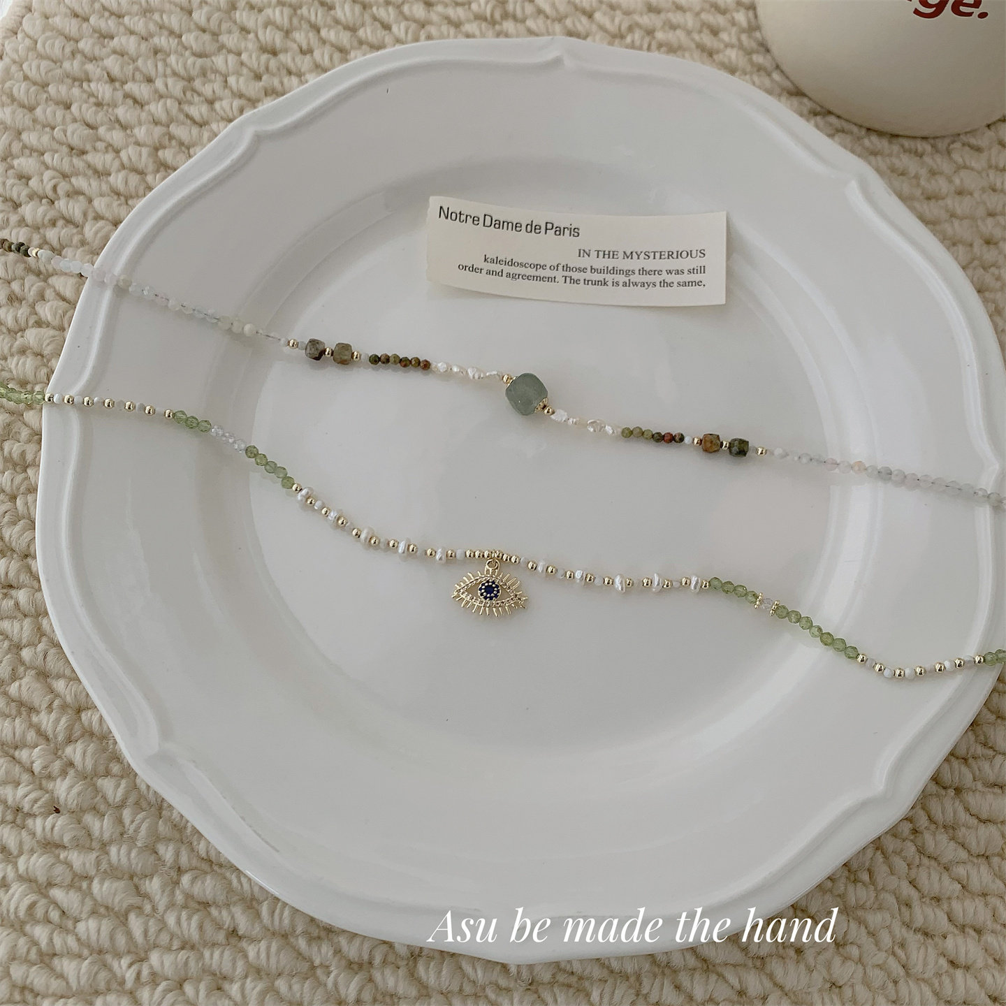 【满25包邮】波西米亚风天然石珍珠项链女锁骨链气质米珠项链