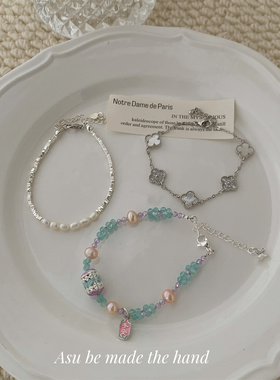 天然淡水珍珠串珠手链女