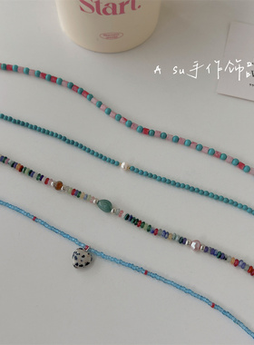 【Asu原创自制】新中式串珠项链日常配饰文艺气质小众圆珠链