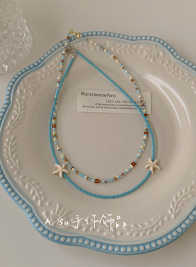 波西米亚两条装叠戴锁骨链