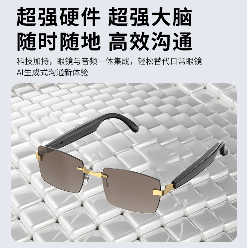 人工智能音频ai眼镜HY-1006户外多功能会议记录通话耳机降噪音质