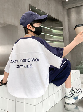 8男童夏季套装9男孩运动夏装中大童10洋气篮球服12短袖两件套13岁