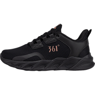 361女鞋网面透气夏季轻便跑步鞋子女361度官网正品黑色运动鞋女款