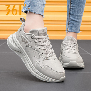 361女鞋运动鞋2025冬季新款皮面防水女款轻便百搭跑鞋361度休闲鞋