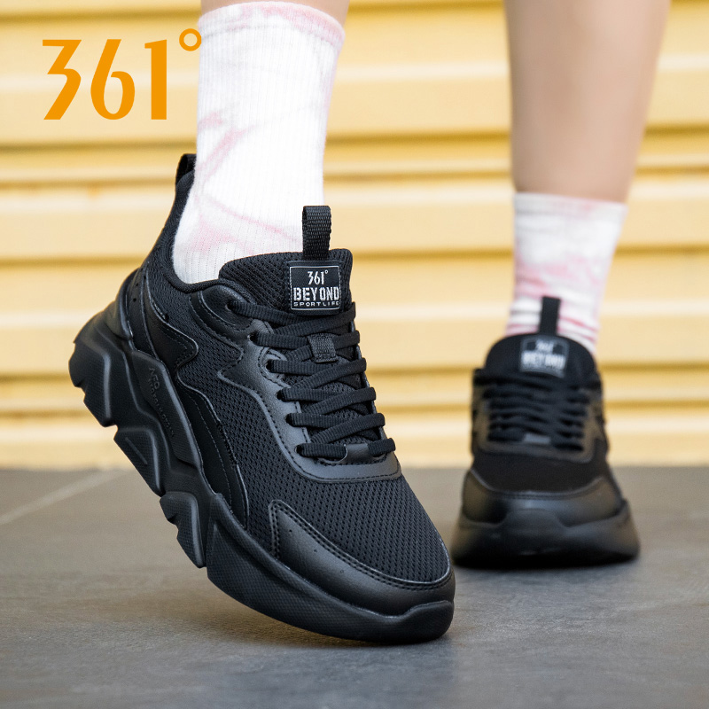 361运动鞋女鞋黑色透气跑步鞋