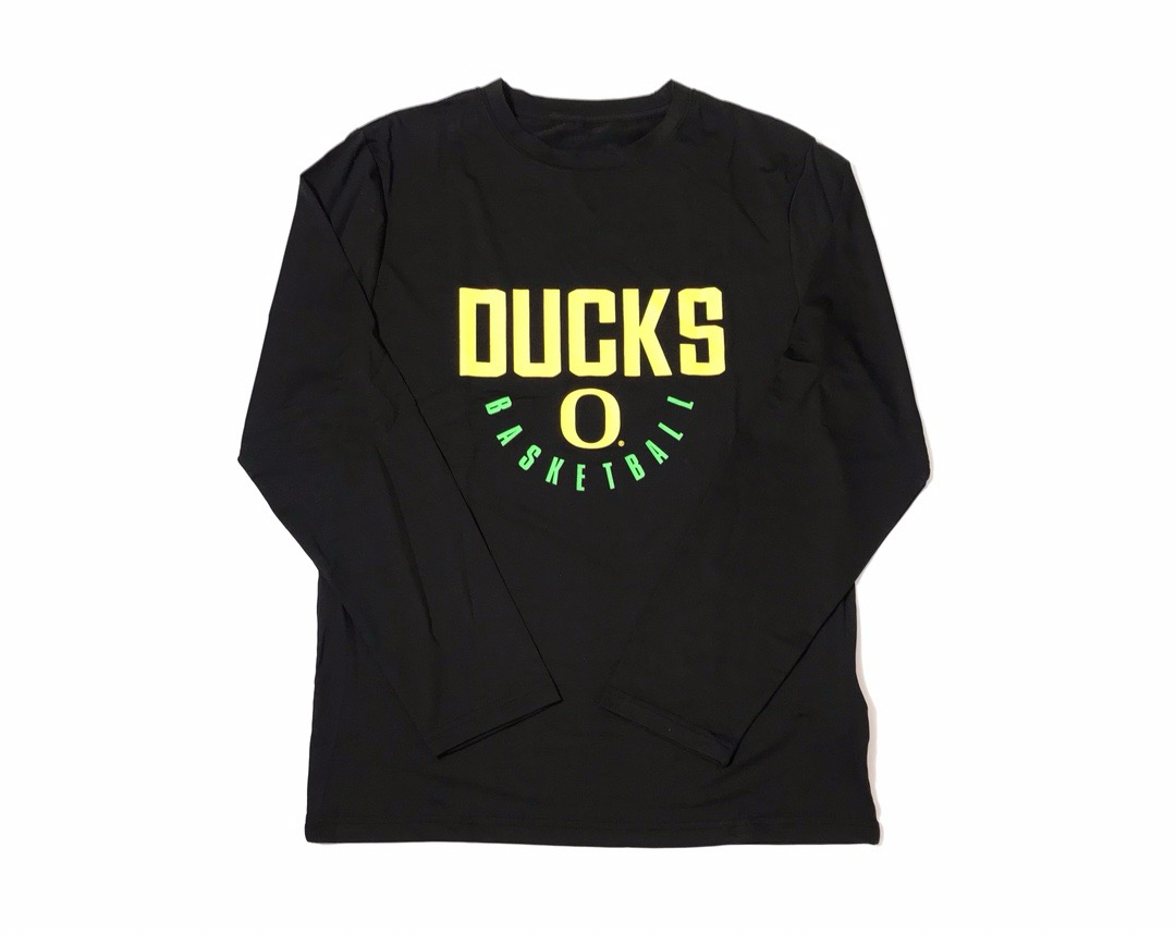 NCAA俄勒冈大学大学球员运动篮球速干美式训练投篮射手服长袖T恤