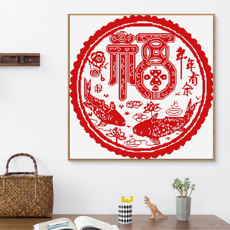 年年有余福简单钻石画十字绣客厅新款手工初学自点贴粘钻石绣满钻