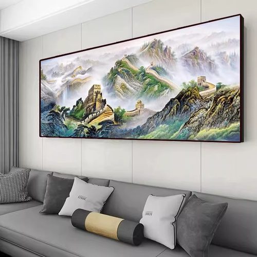 万里长城线绣新款十字绣客厅风景