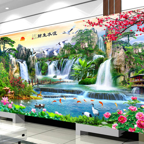 5d钻石画新款客厅山水风景十字绣