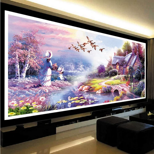 5D Diamond Painting гостиная европейская садовая хижина Diamond Emelcodery спальня сельские пейзажи ручной работы с бриллиантовыми сетками