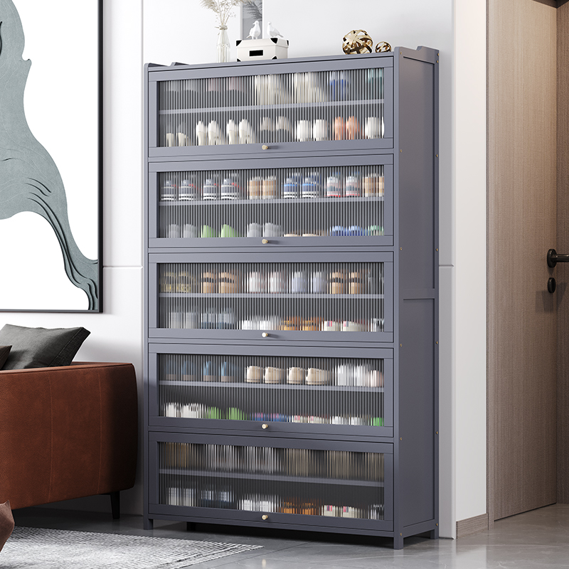 简约亚克力门大容量翻门鞋柜