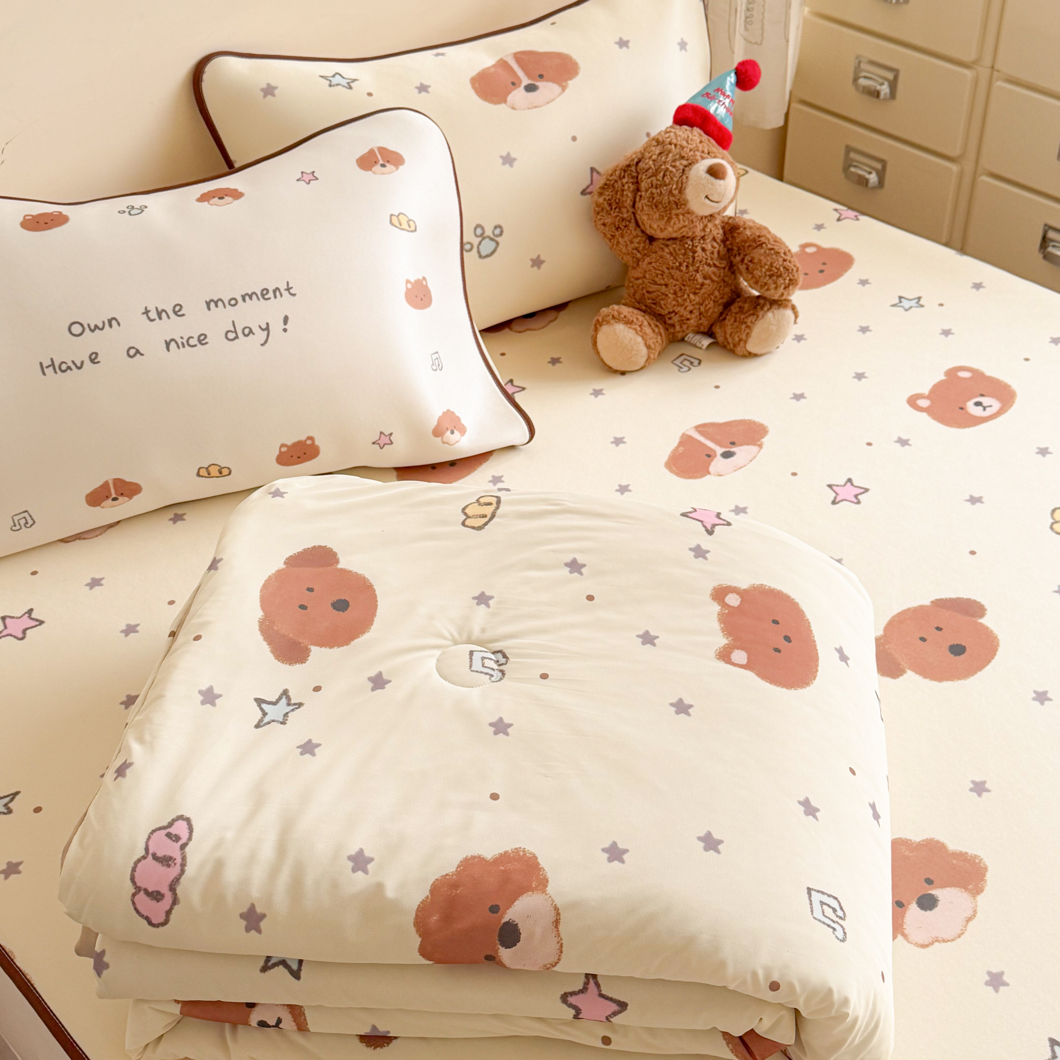 2026新款夏季凉感冰丝夏凉被四件套宿舍空调薄被幼儿园儿童小被子