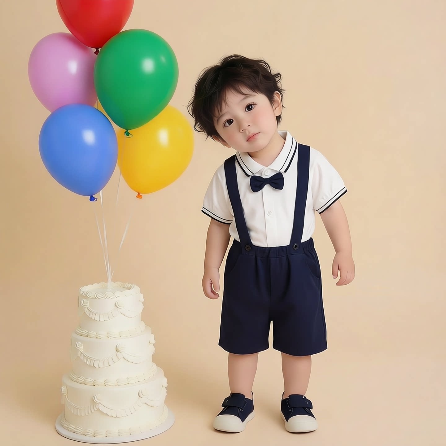 一岁男童夏背带裤套装宝宝周岁服图片
