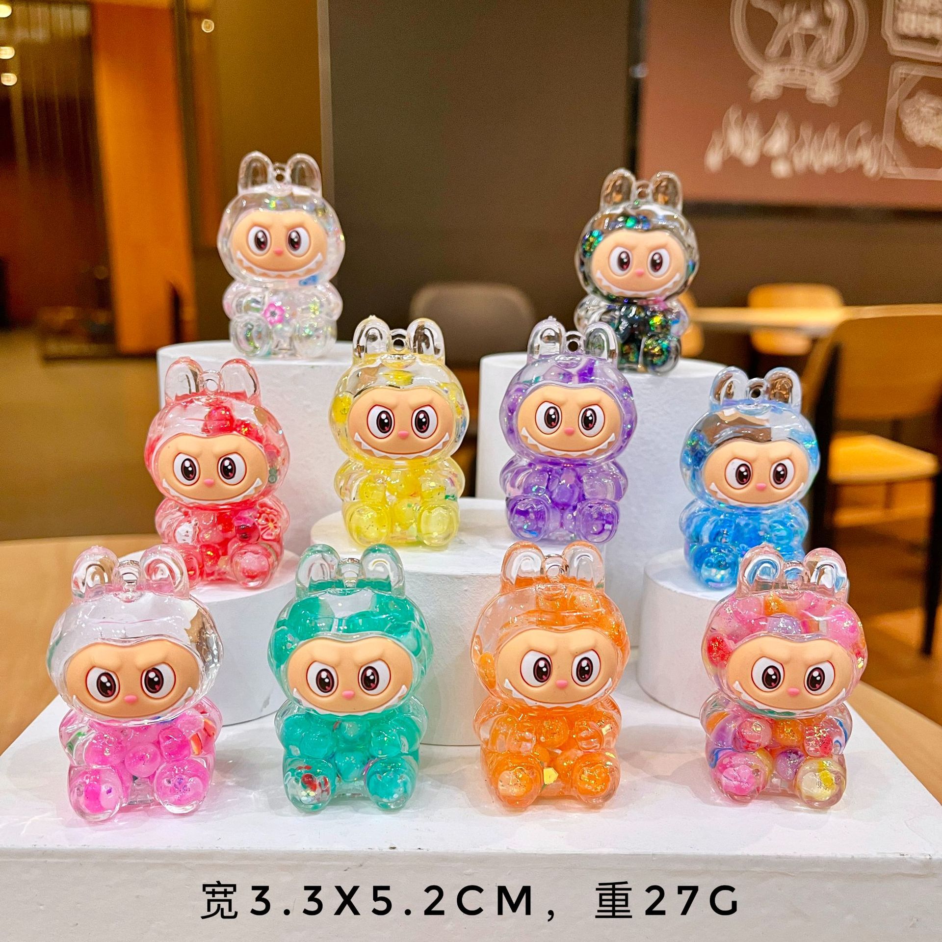抖音新款小号盲盒入油流沙夜光摆件钥匙扣挂件流沙饰品