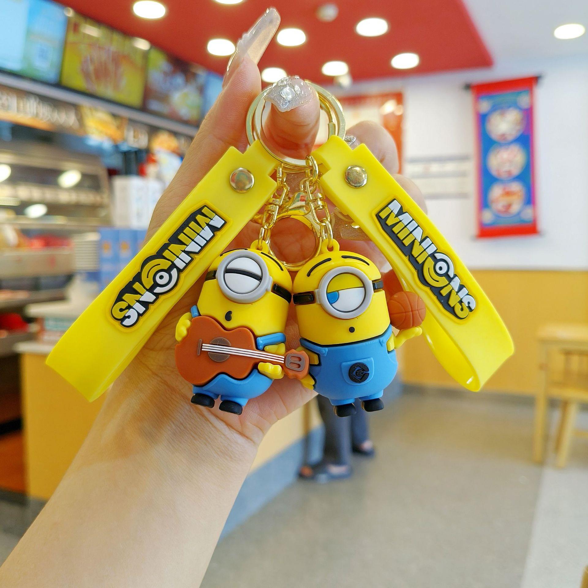 新款卡通可爱动漫卡通小黄人钥匙扣挂件情侣包包挂饰娃娃机小礼品