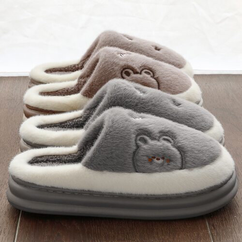 踩屎感棉拖鞋男士冬季加绒保暖