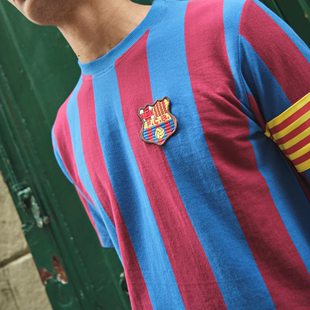 复古男士 足球服短袖 西班牙官网代购 巴萨队长上衣 T恤球迷收藏纪