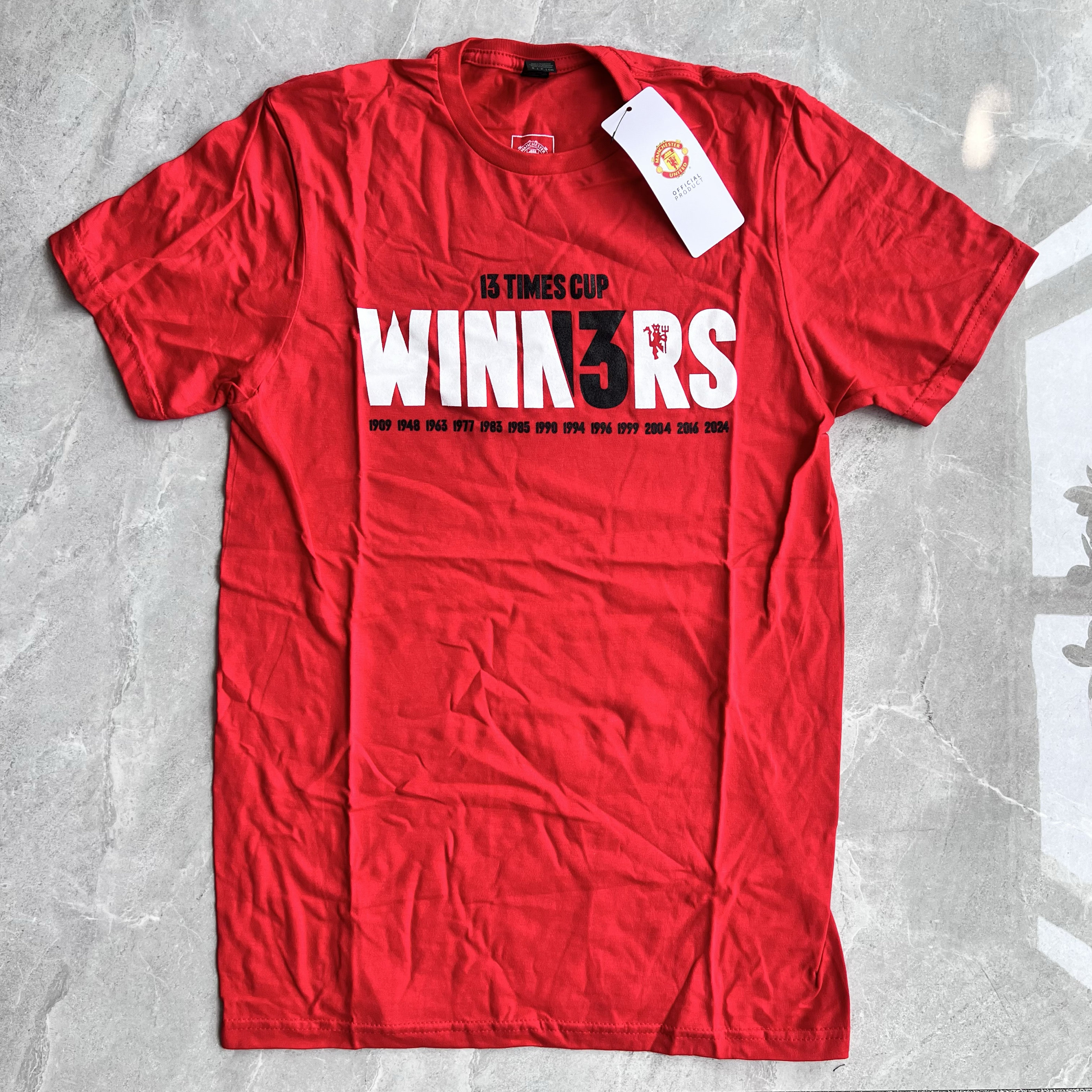 曼联足总杯夺冠T恤 英国官方正品 足球周边纪念收藏送人球迷礼物