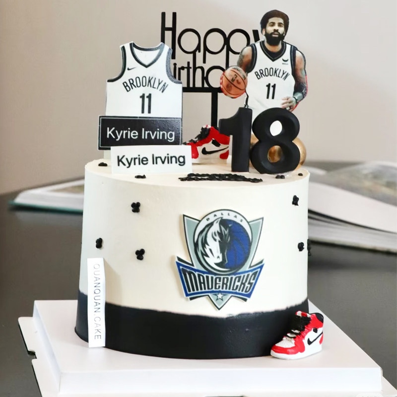 NBA球星凯里欧文主题糯米纸男篮球生日蛋糕装饰糖纸定制打印包邮
