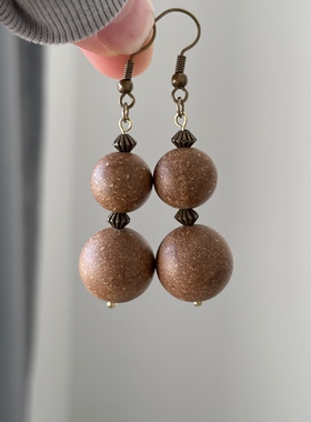 微瑕古法中药合香珠 | 原创设计纯手工复古百搭简约气质耳环耳夹