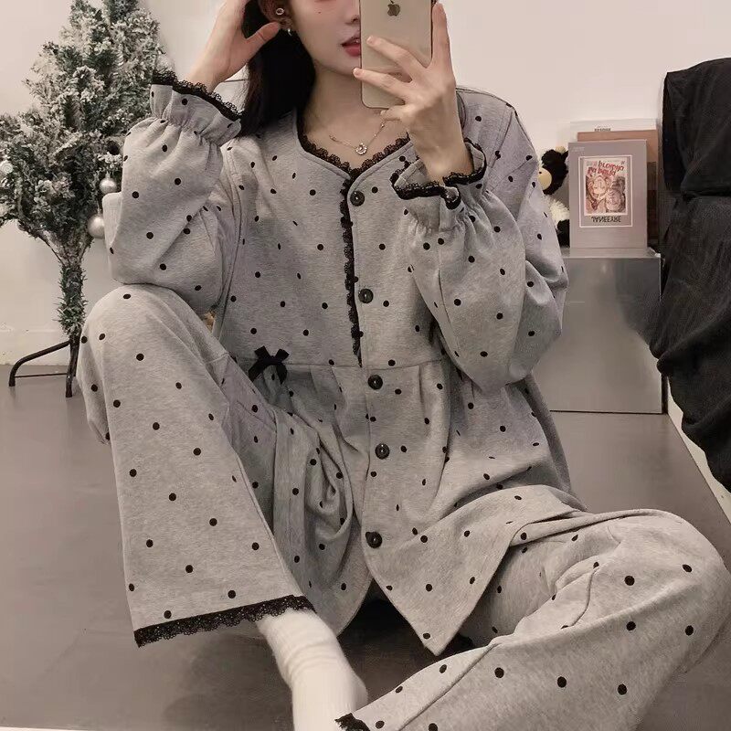 免穿文胸月子服春夏薄款纯棉产后哺乳孕妇睡衣春秋产妇喂奶家居服