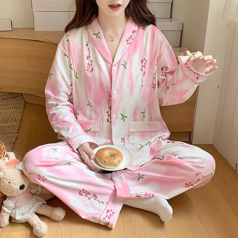 秋冬季纯棉月子服产前产后孕妇睡衣女全棉吸汗春天开衫喂奶哺乳装