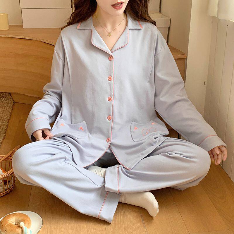 冬季纯棉喂奶哺乳装春天开衫月子服产前产后孕妇睡衣女秋全棉吸汗