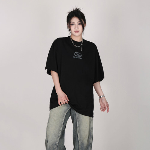 INGA夏季美式街头宽松短袖潮情侣