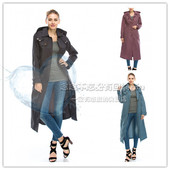 清仓美国英伦风复古单排扣带帽可拆卸宽松长款 风衣莫兰迪多色防水