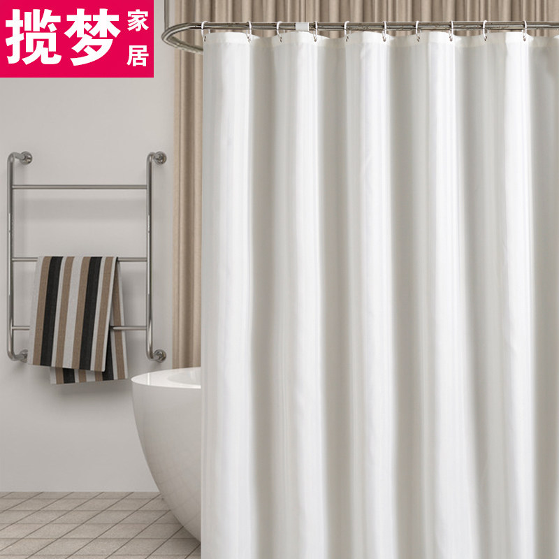 揽梦米白色阴阳条宾馆酒店加厚涤纶布浴帘浴室隔断防水防霉送挂钩,家庭/个人清洁工具,浴帘,淘宝优惠券,粉丝福利购,淘宝优惠卷