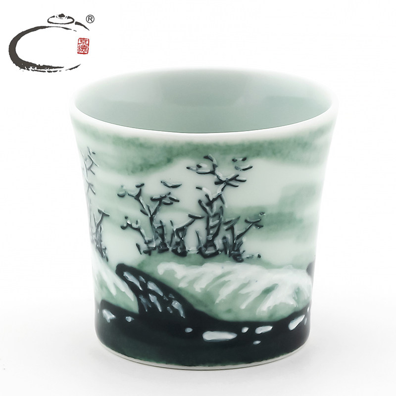 贵和祥京德珍藏窑变雪景杯手工陶瓷景德镇手绘茶杯品茗杯主人杯子